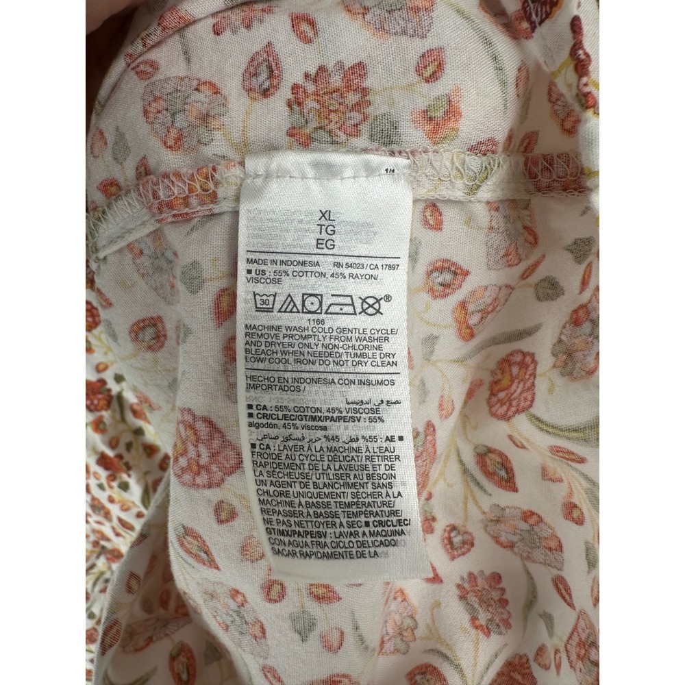 Old Navy XL Floral Tiered Swing Dress Cream Boho Cottagecore Prairie Breezy - Picture 6 of 8